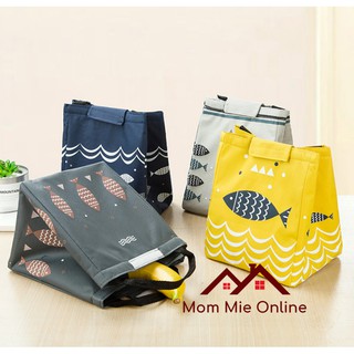 Túi đựng cơm giữ nhiệt Bento Nhật Bản loại dán hình con cá - J134