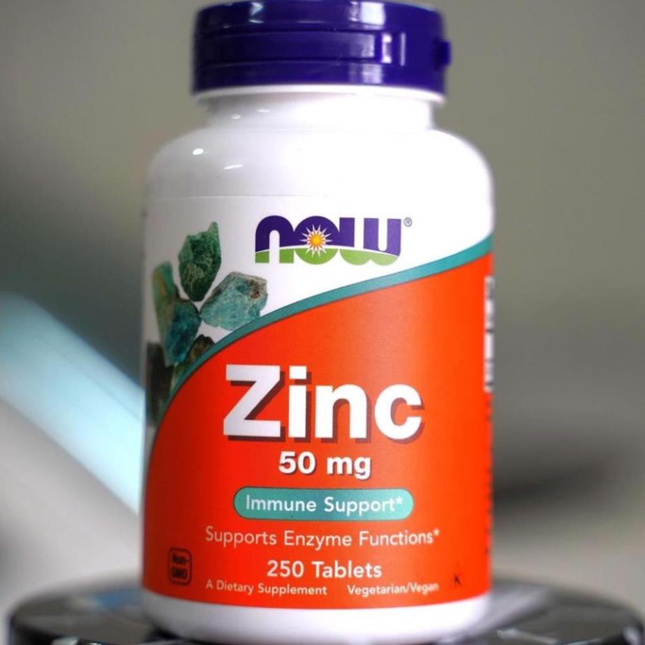 Viên Kẽm Zinc NOW ZINC GLUCONATE 50MG Bổ Sung Kẽm Tăng Hệ Miễn Dịch Sức Đề kháng Giảm Mụn Tăng Sinh lý - USA.
