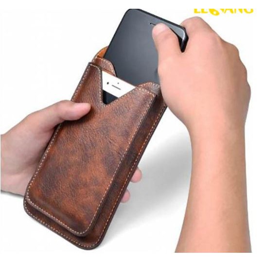 Bao da đeo thắt lưng đứng + cầm tay 2 ngăn Puloka kiểu đeo dọc | BigBuy360 - bigbuy360.vn