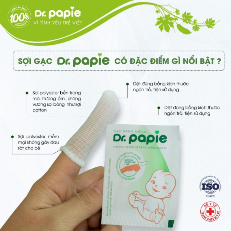 Gạc rơ lưỡi DR.PAPIE cho bé hộp 30 miếng