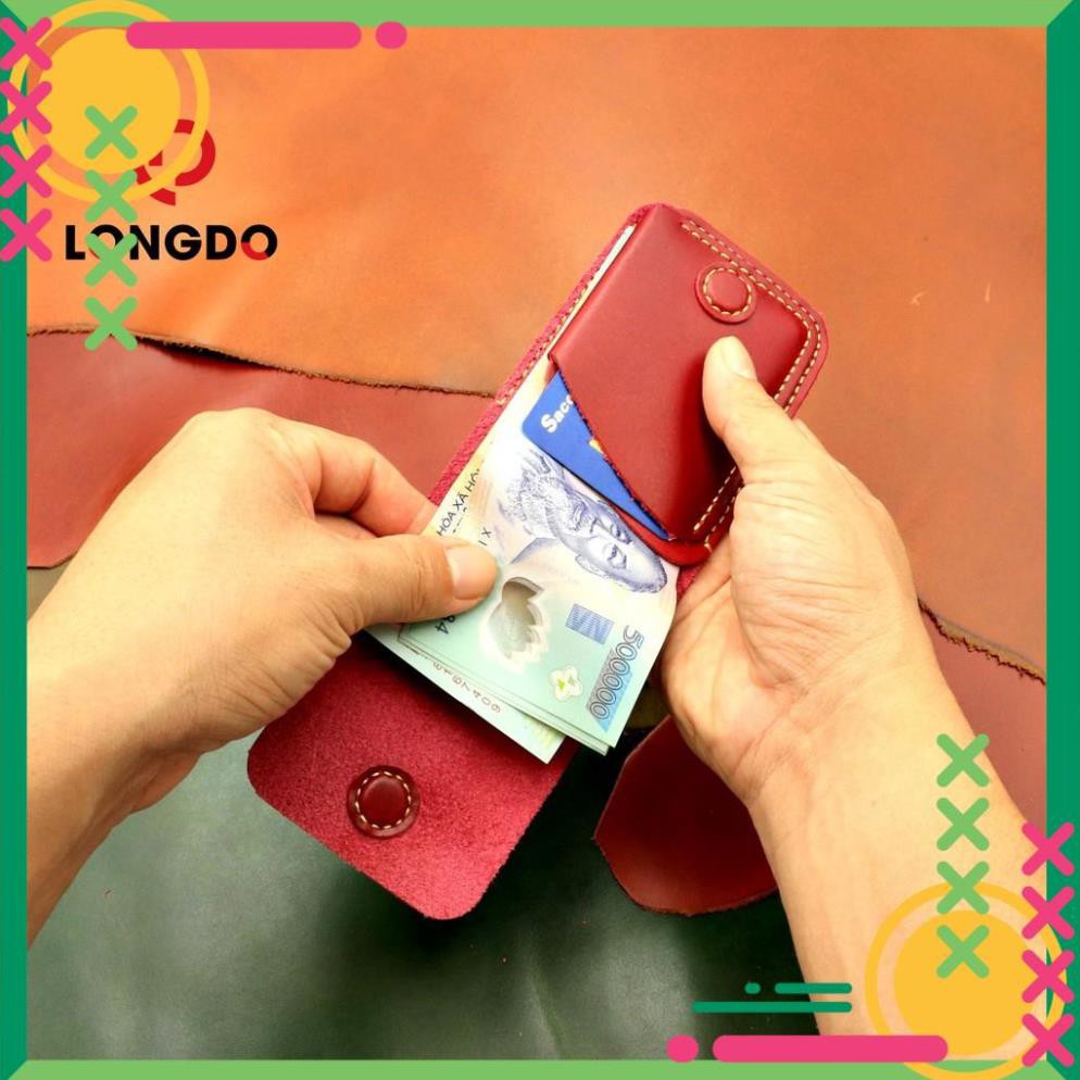 Ví Sen 3 - Ví Da Mini Nam - Cam Kết 100% Da Bò Thật