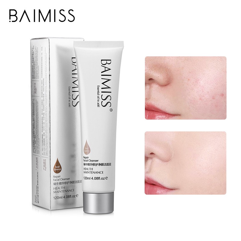 Sữa rửa mặt BAIMISS tinh chất ốc sên giúp phục hồi và làm sáng làn da 120g