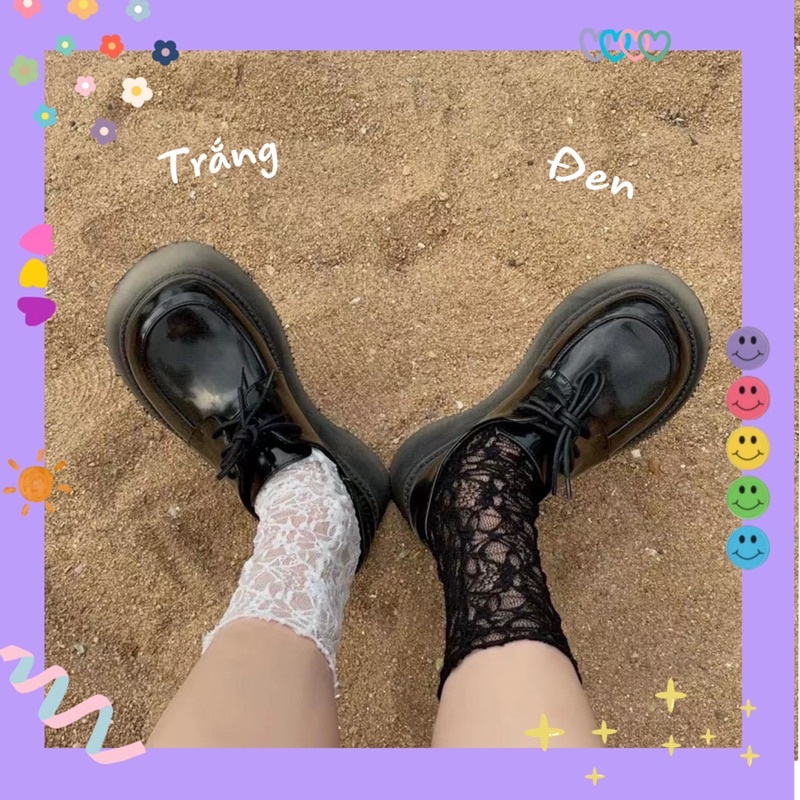 Vớ ren mỏng hoạ phong cách LOLITA 👗