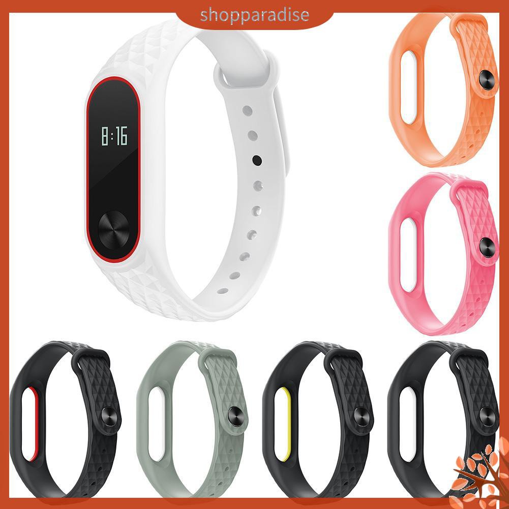 Dây Đeo Thay Thế Chất Liệu Silicon Màu Trơn Cho Xiaomi Mi Band 2