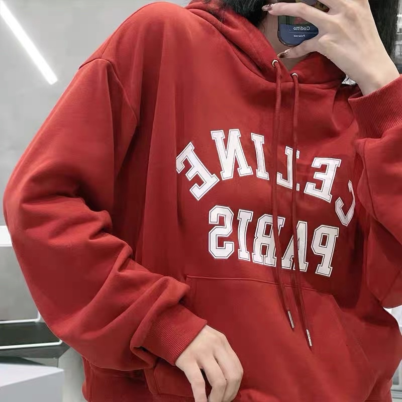 Áo hoodies Celine màu đỏ | BigBuy360 - bigbuy360.vn