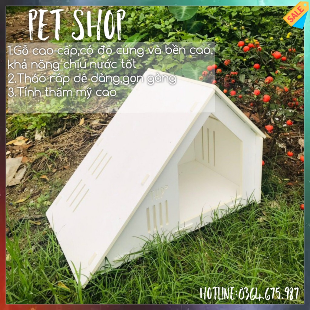 Nhà cho chó mèo [SIÊU PHẨM CỰC HOT DÀNH CHO THÚ CƯNG] Nhà cho thú cưng - Chất liệu bằng gỗ cao cấp,chịu nước