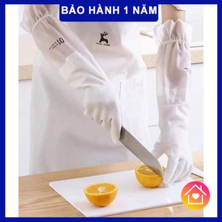 Găng Tay cao su cổ siêu dai, siêu dài, bảo vệ đôi tay tránh tiếp xúc với nước và hóa chất khi làm việc