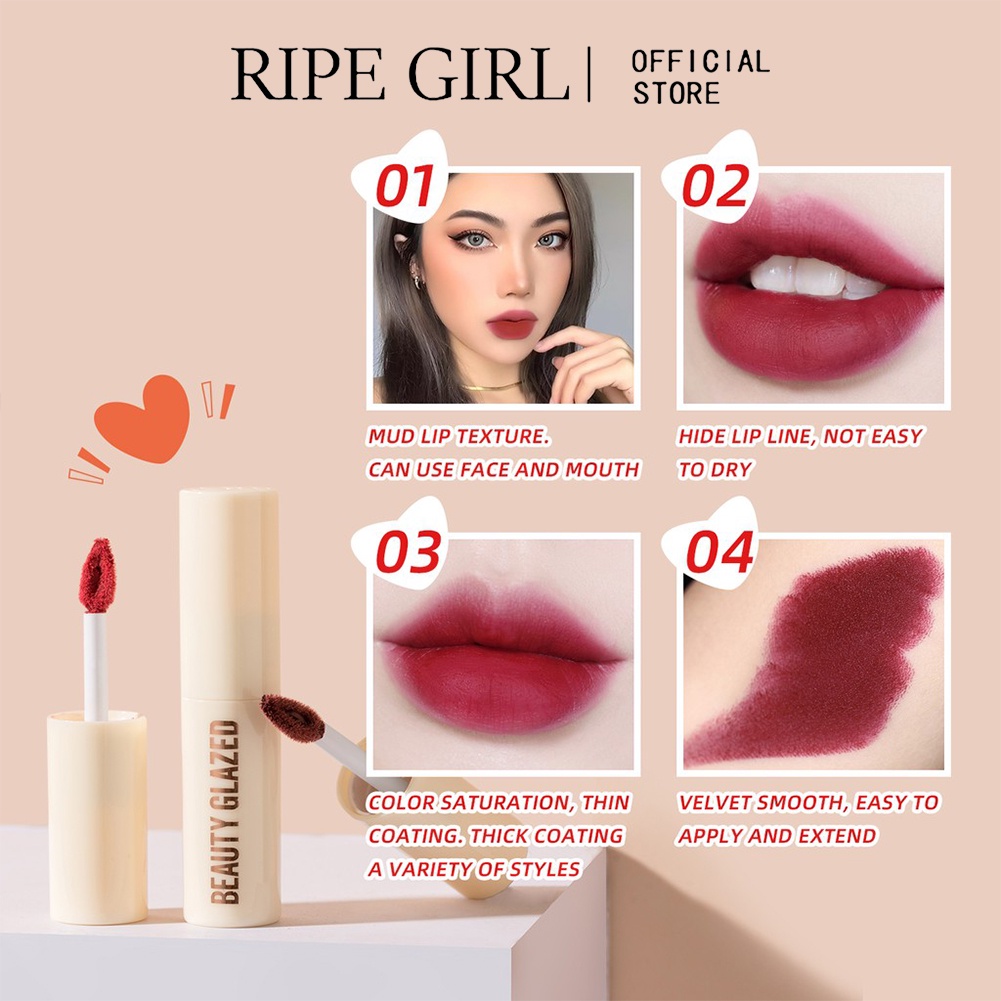 Son môi RIPE GIRL chống nước lâu trôi dễ sử dụng 12 màu tùy chọn