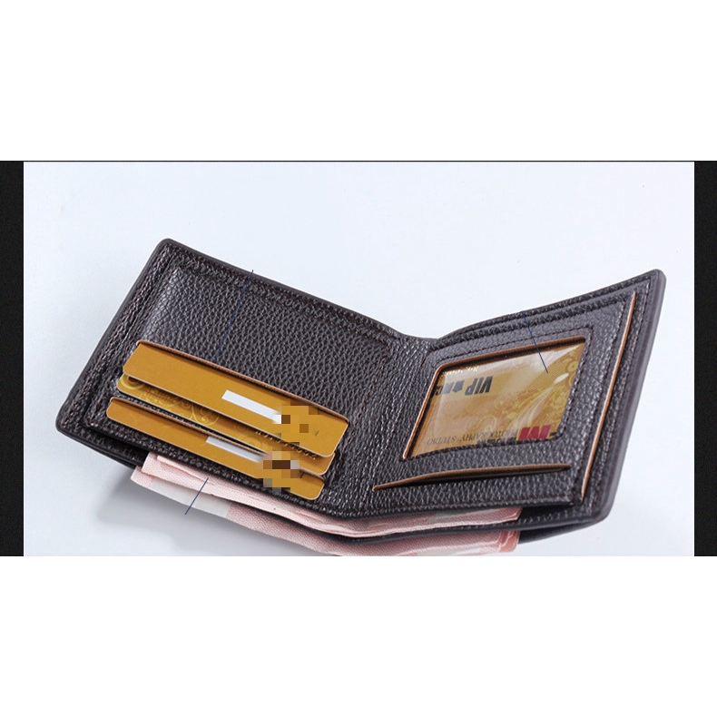 Men's wallet short wallet Pu