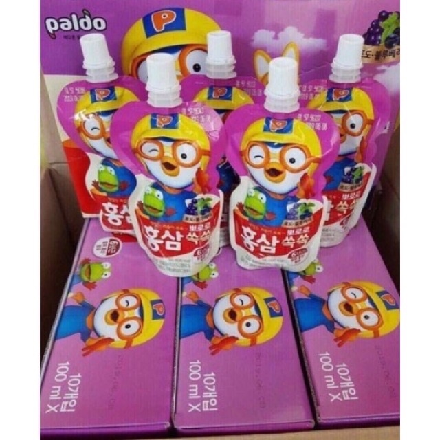 Nước hồng sâm trái cây pororo đủ vị cho bé