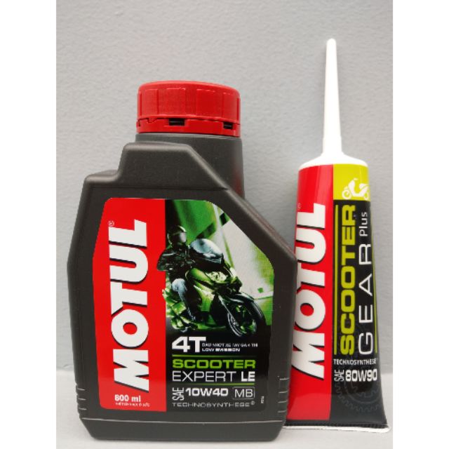 Nhớt Motul Scooter Expert Le 10W40 0.8L và Nhớt Hộp Số Motul Scooter Gear Plus 80W90 120ML