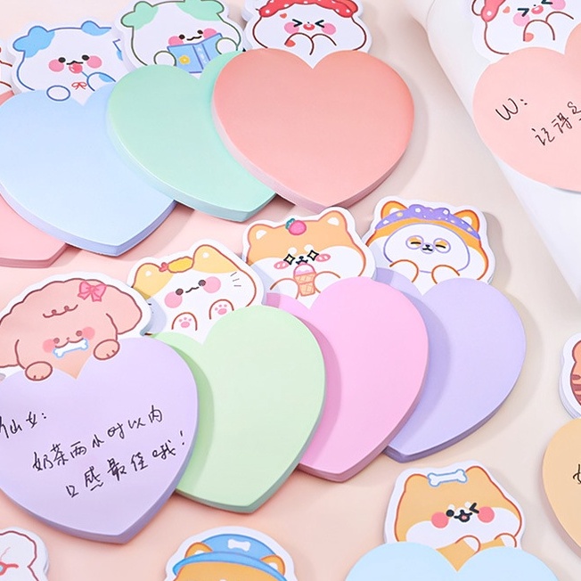 1 Tập Giấy Nhớ Hình Động Vật Hoạt Hình Màu Sắc Ngẫu Nhiên