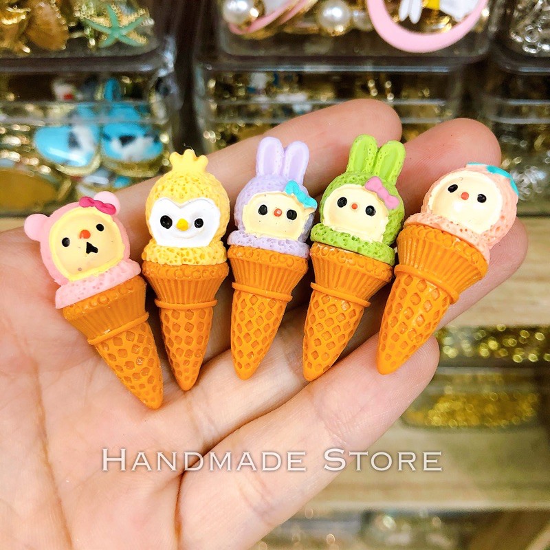 Charm Kem Ốc Quế Hình Thú Ngộ Nghĩnh