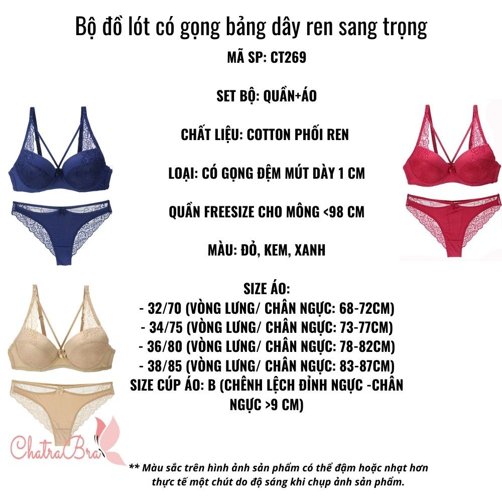 [Freeship 50k] Bộ đồ lót có gọng bảng dây ren sang trọng | BigBuy360 - bigbuy360.vn