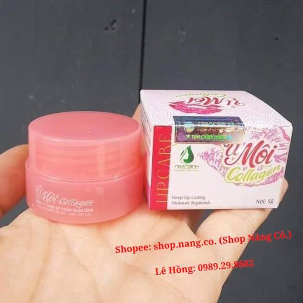 Ủ MÔI Collagen Ngân Bình 5g, Dưỡng MÔI KHÔ NỨT NẺ, Khử MÔI THÂM BONG TRÓC, LÀM HỒNG MÔI, HỒNG NHŨ HOA