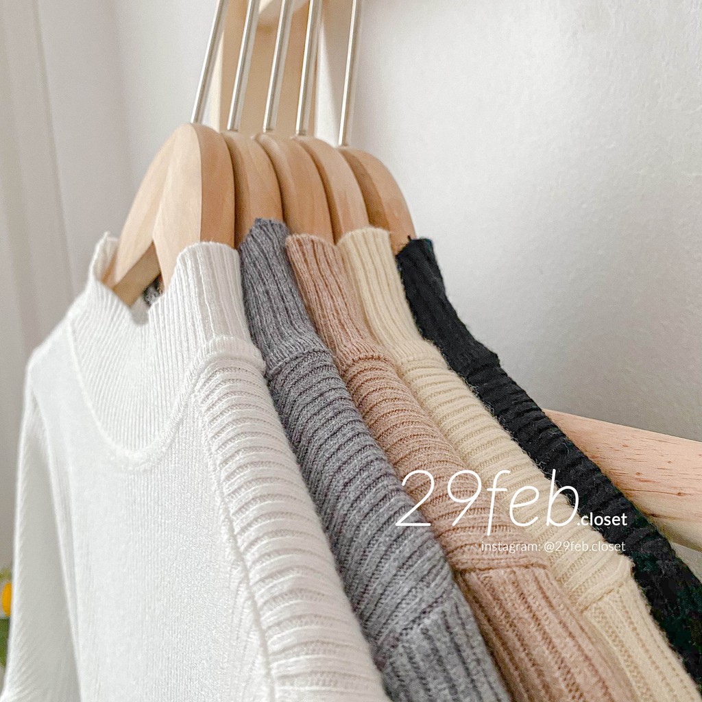 [Ảnh thật/Video] Áo len tăm giữ nhiệt nhiều màu cổ 3 phân - 29feb.closet