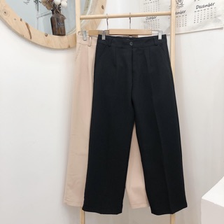 Quần culottes vải lưng cao chuẩn form