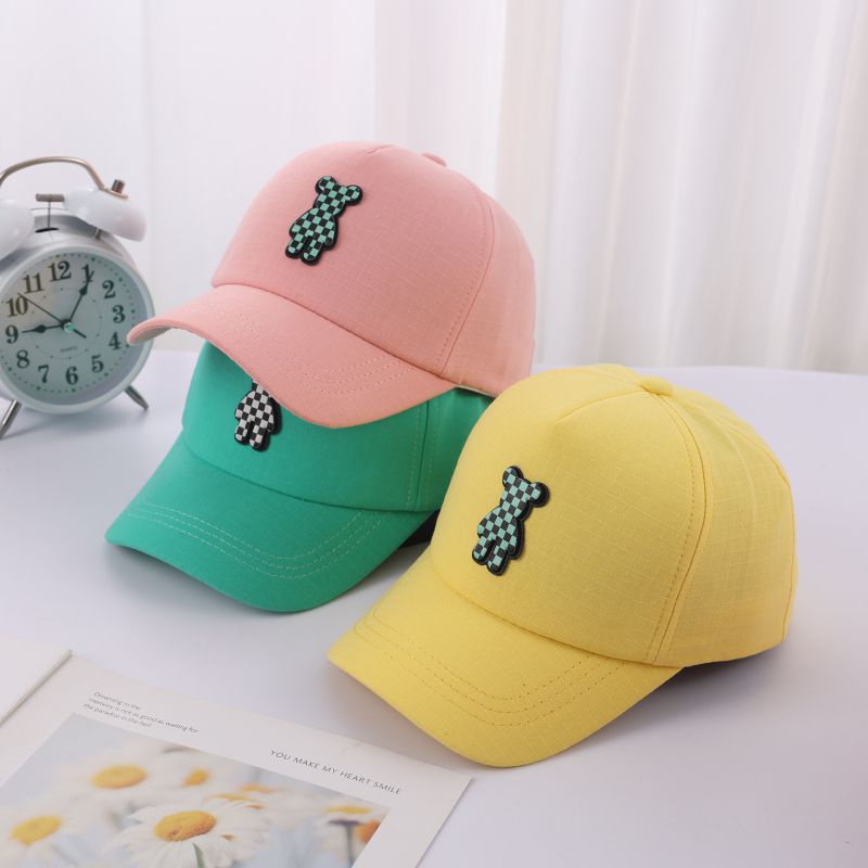 Mũ Lưỡi Trai Họa Tiết Sọc Caro Màu Trơn Chống Nắng Thời Trang Cho Bé Trai Và Gái