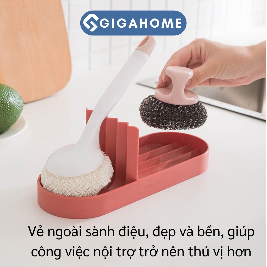 Khay Đựng Xà Phòng, Đồ Dùng Rửa Chén 2 Ngăn GIGAHOME Thiết Kế Đẹp Mắt, Sang Trọng 8925