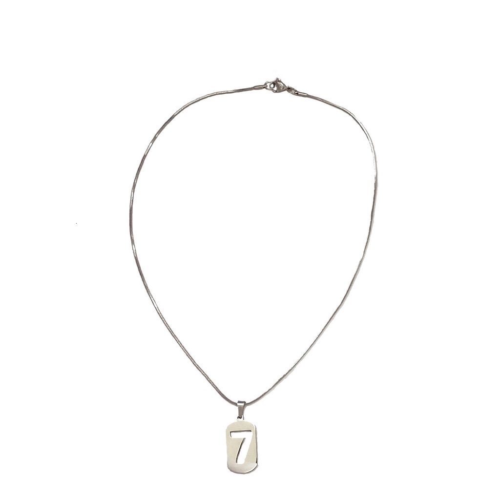 Vòng cổ thép titan mặt hình số 7 phong cách Hàn Quốc