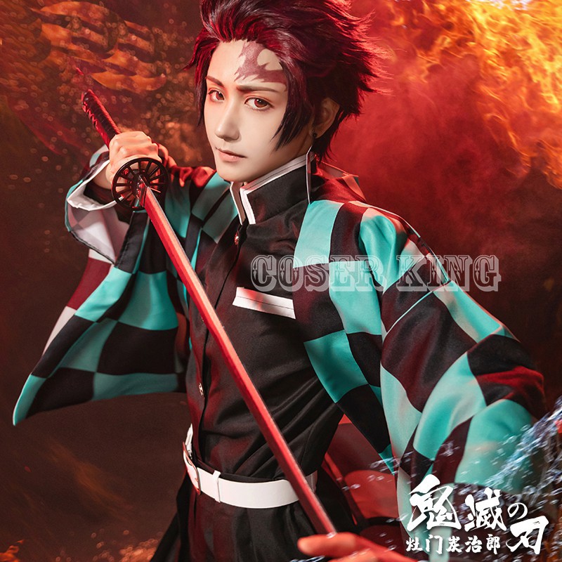 [COSER KING store] Anime Cartoon Demon Slayer Kimetsu no Yaiba Cosplay Costume Adult Tanjirou Zenitsu Kanao Nezuko Giyuu