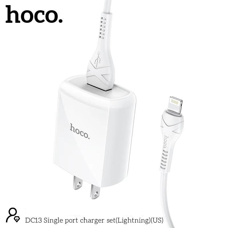 Bộ sạc nhanh iphone, android: dây sạc + củ sạc nhanh Hoco DESIGN 2.4A chính hãng an toàn cho Android, Iphone