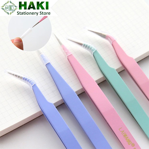 Nhíp gắp sticker màu macaron HAKI, nhíp gắp hình dán hỗ trợ trang trí sổ tay bullet journal