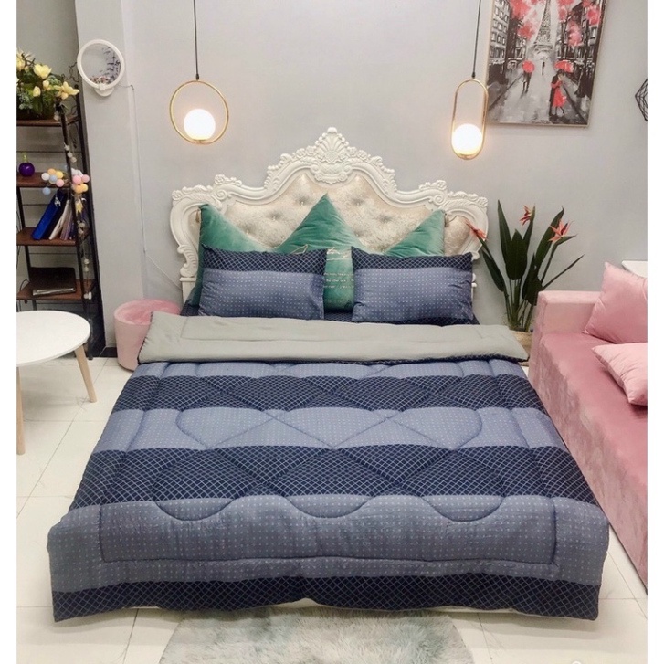 Trọn bộ 5 món ga gối chăn hè đũi siêu mềm mát nhiều mẫu ngộ nghĩnh #chăn ga, gối, đệm