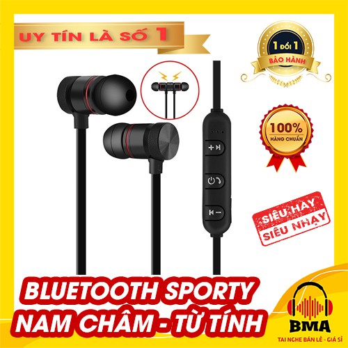 [tai nghe Bluetoooth rẻ] TAI NGHE BLUETOOTH SPORTY NAM CHÂM ÂM THANH CỰC HAY THÍCH HỢP VỚI MỌI DÒNG MÁY, CÓ BẢO HÀNH