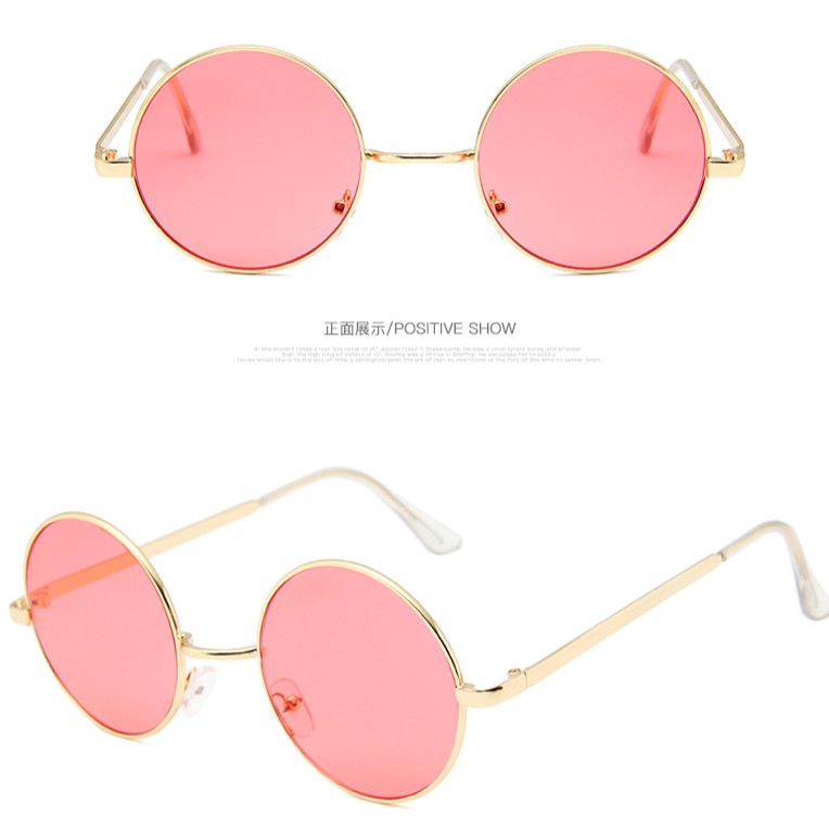 Kính mát gọng kim loại tròn cho nam nữ