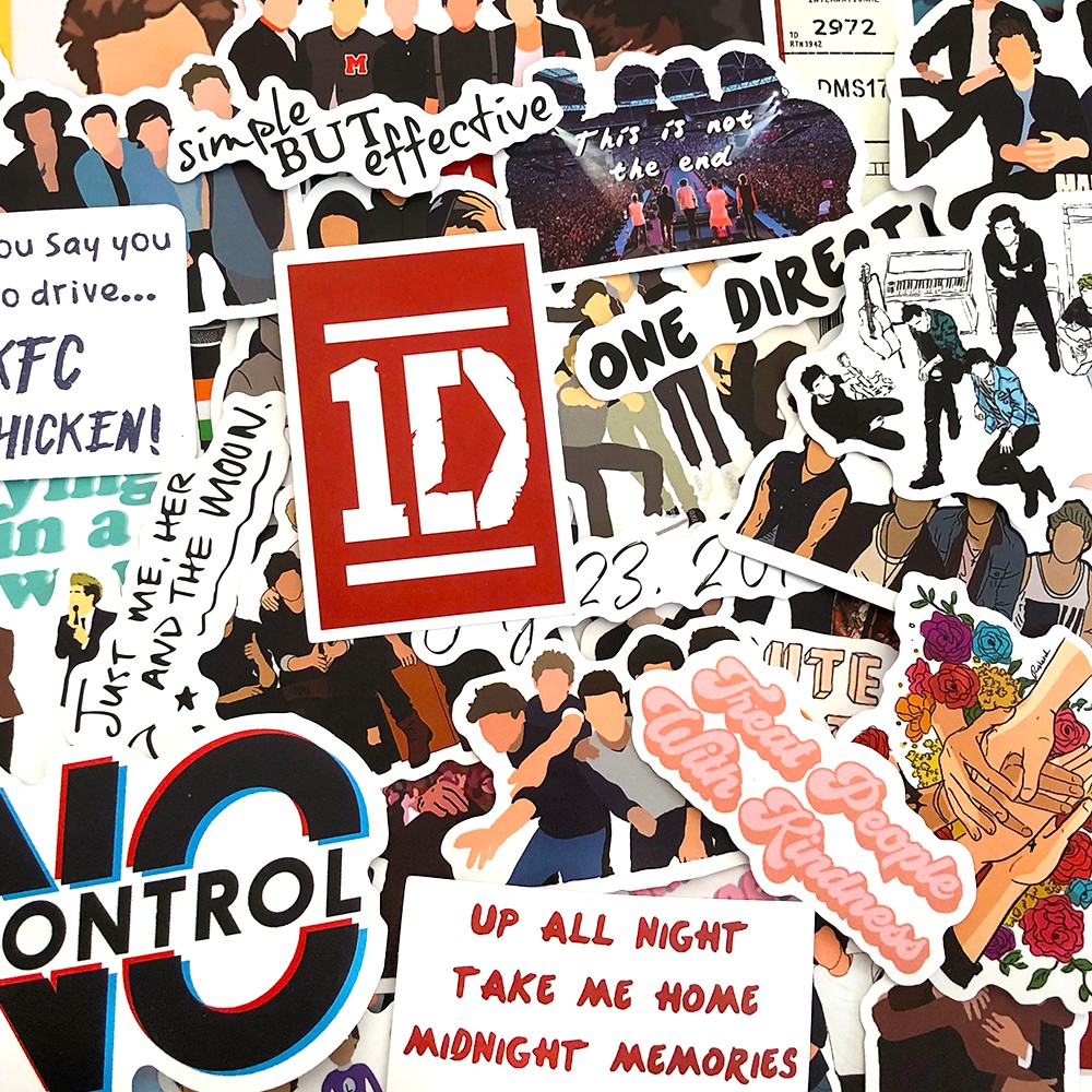 Y&P| Bộ 50 nhãn dán họa tiết hoạt hình One Direction