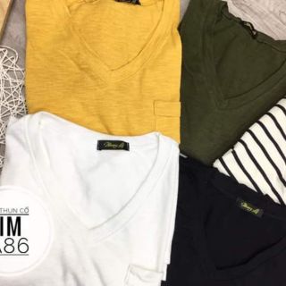 ÁO THUN BIGSIZE CỔ TIM XẺ TÀ A86