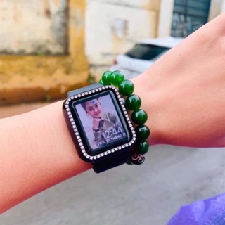 Ốp apple watch đính đá ( màu hồng, đen )