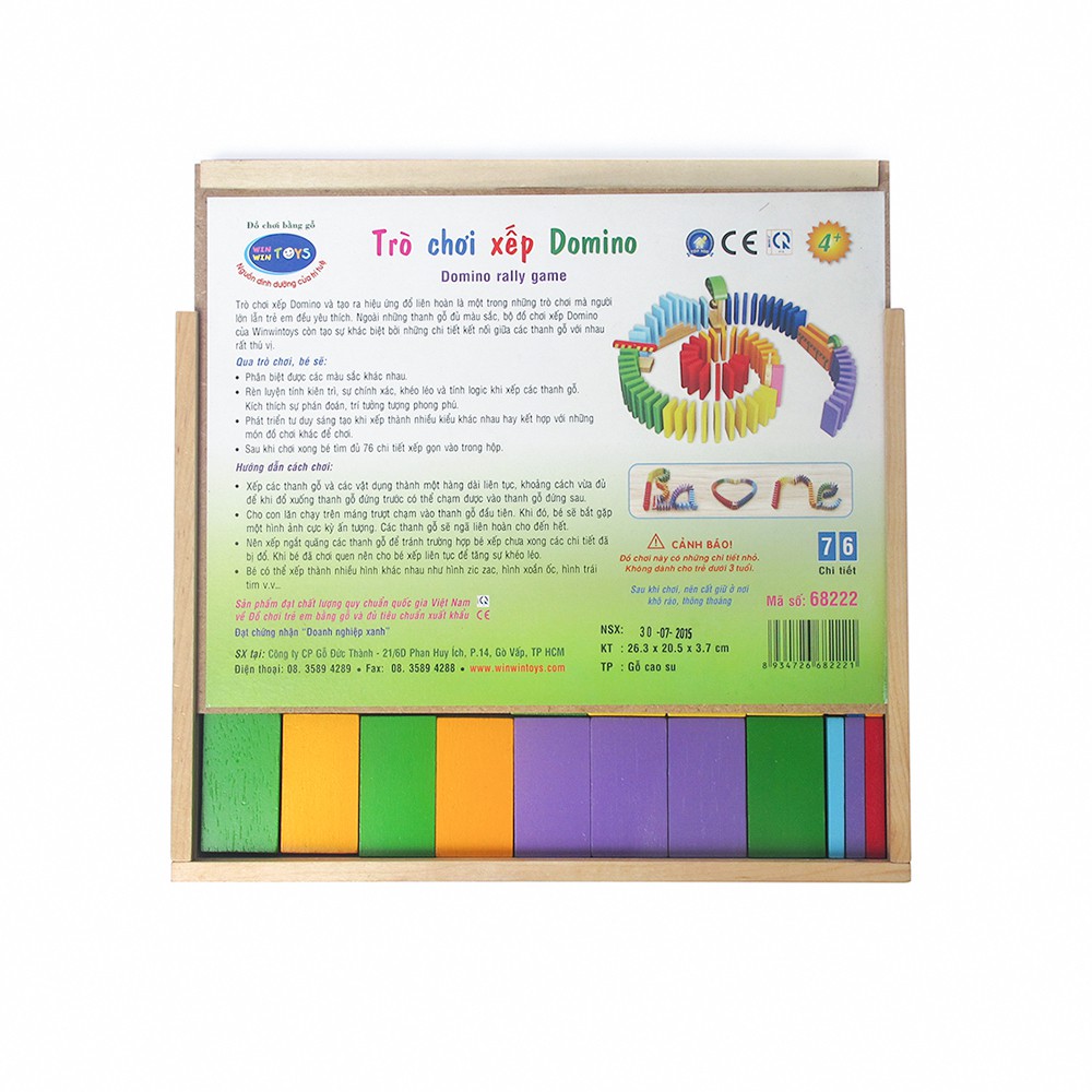 Đồ chơi gỗ Winwintoys Trò chơi xếp Domino