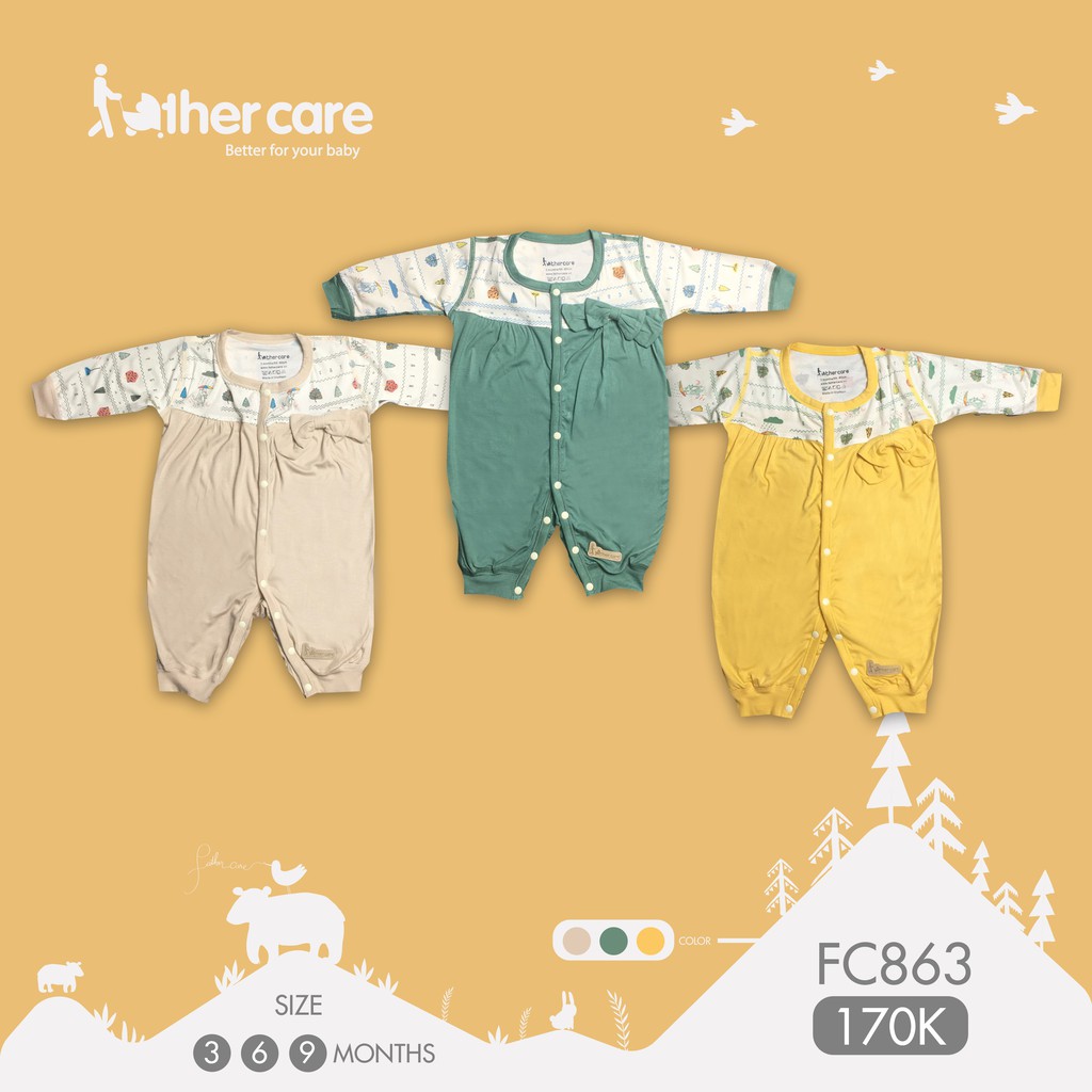 Body FatherCare sơ sinh FatherCare nơ DT - Cáo (Họa tiết - Trơn) FC863