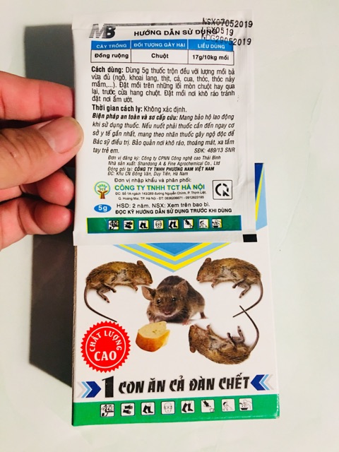 Diệt chuột Linh Miêu 0.5WP gói 5-10gr (hộp/10gói)