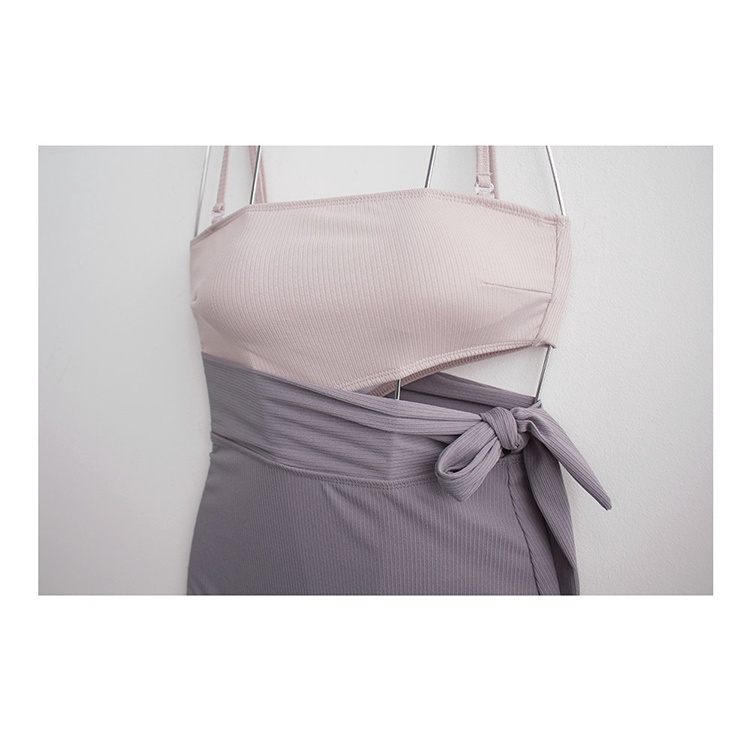 Bikini/ bơi liền chất tăm 2 dây cutout eo phong cách Ulzzang đi biển hè M16