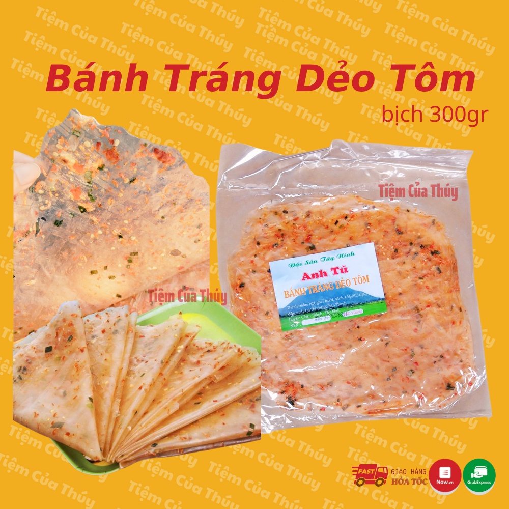  Bánh tráng dẻo tôm Anh Tú bịch 300gr loại ngon nhất ăn liền , làm bánh trãng cuốn bơ