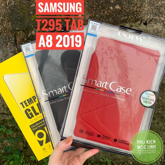 Combo kính + Bao da Chính hãng Onjess Samsung Galaxy Tab A8 inch 2019 T295