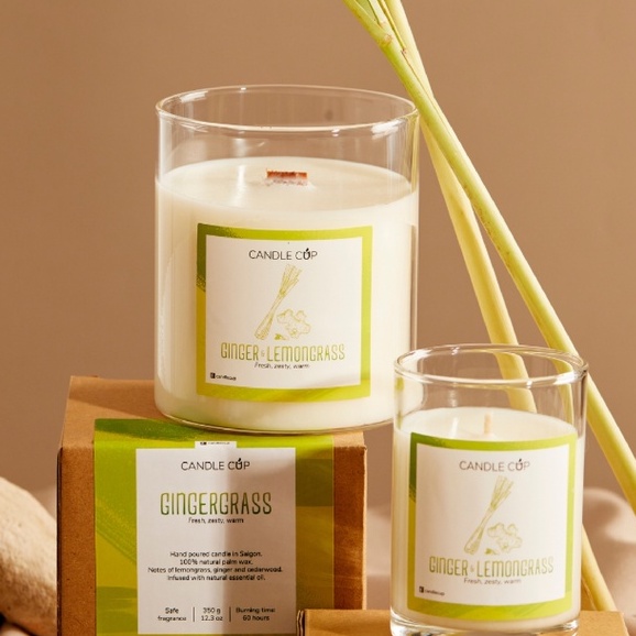 Nến Thơm Tinh Dầu Thiên Nhiên Candle Cup/Agaya | Mùi GINGERGRASS - XẢ CHANH