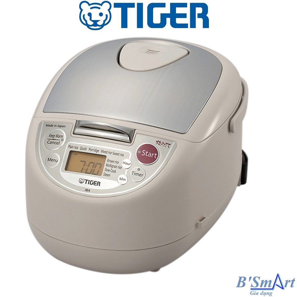 Nồi cơm điện tử Tiger JBA-T18W 1.8L, Màu cà phê sữa viền Inox - Nhật Bản