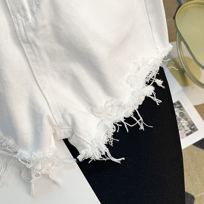 Quần Short Denim Lưng Cao Màu Sắc Tương Phản Thời Trang Mùa Hè Cho Nữ