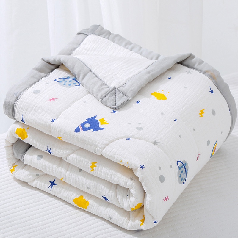 Chăn xô Muslin trần bông cho bé ☘ Chăn bo viền mềm mịn ☘ Chăn siêu nhẹ cho bé sơ sinh, Kiến Baby Store