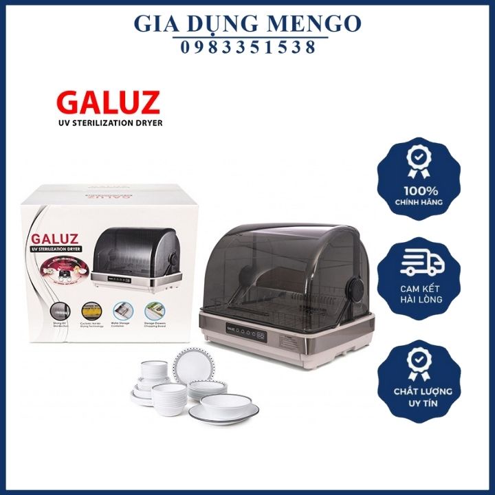 Máy Sấy Bát Đũa Diệt Khuẩn Galuz BJG68-2 Khử Khuẩn Tia UV, Dung Tích 42L Cho Gia Đình 3-6 Người