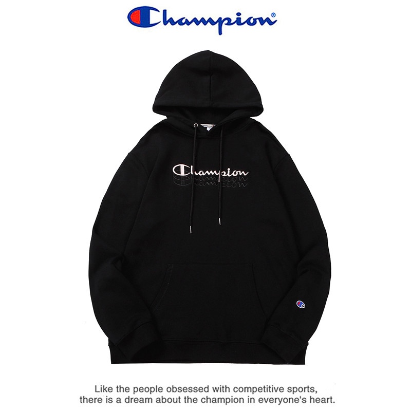 Burst Money CHAMPION Men and Women Three Row Letter Embroidery Hoodies Loose Sports Hoodie Outerwear | BigBuy360 - bigbuy360.vn