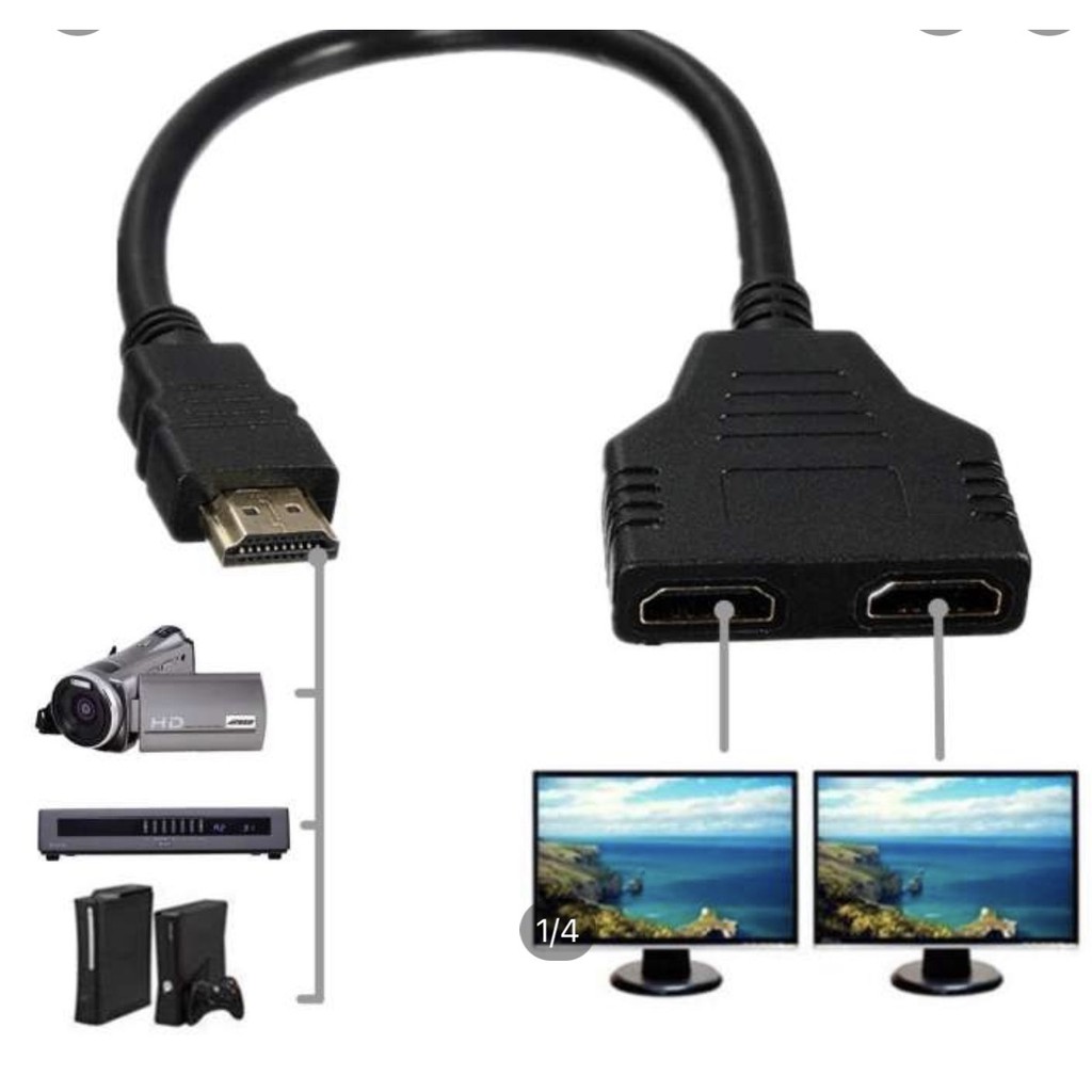 Combo 20 sợi cáp chia tín hiệu HDMI 1 ra 2 (Đen)