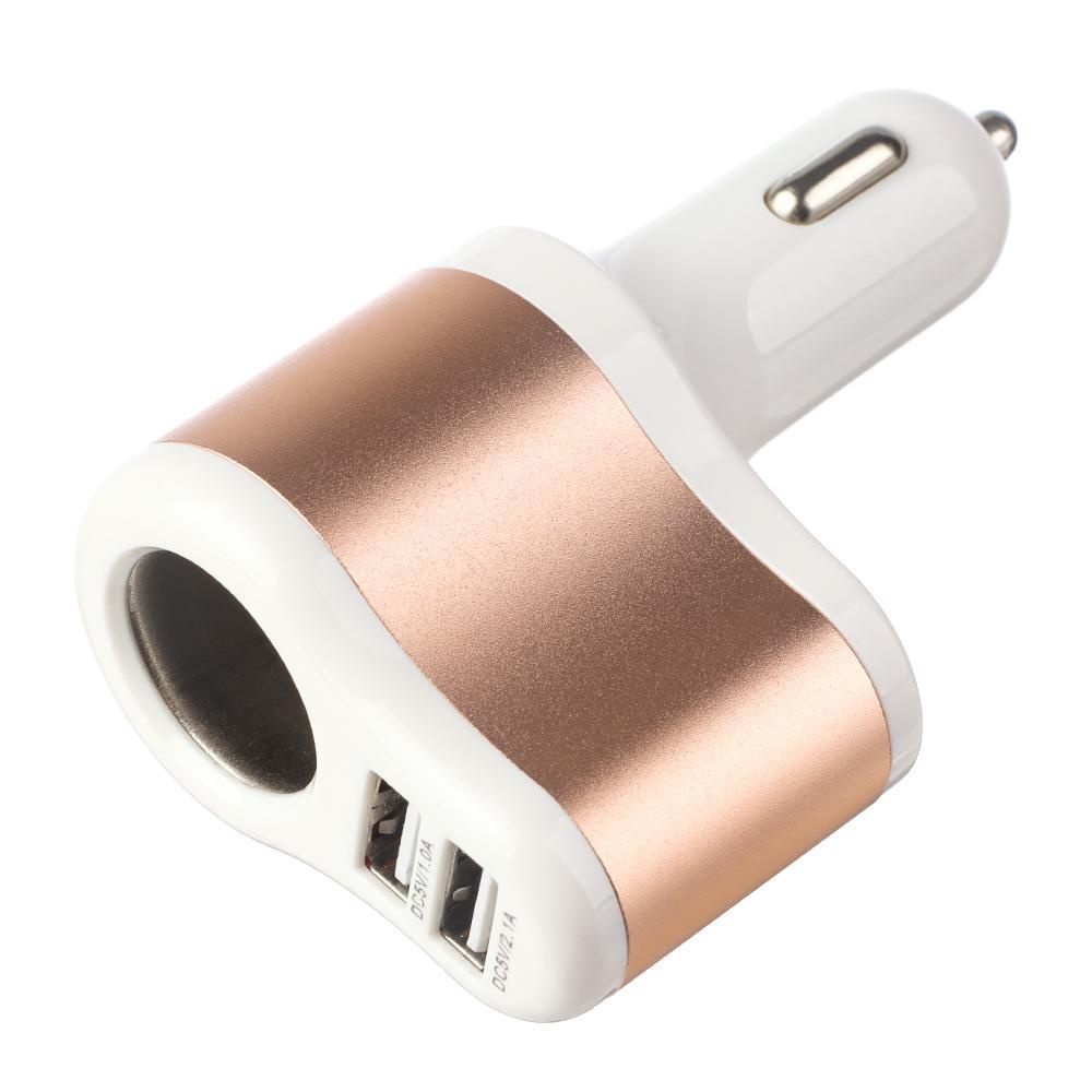 Cục Sạc Xe Hơi Di Động Bằng Nhựa Hai Cổng USB