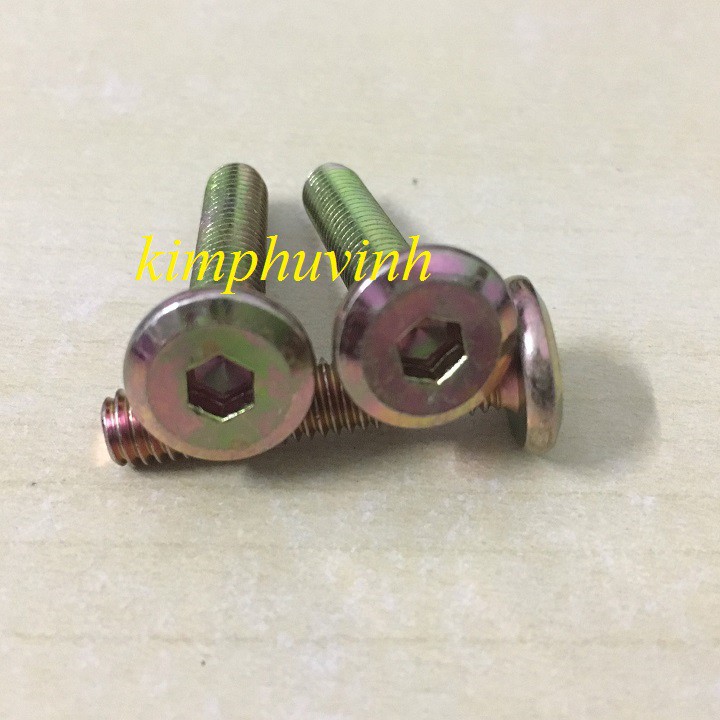 50 con - 6x30mm BULONG GỖ LỤC GIÁC CHÌM ĐẦU DẸT