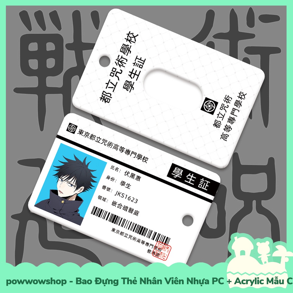 [Sẵn VN - Hỏa Tốc] Bao Đựng Thẻ Nhựa PC + Acrylic Phong Cách Anime Manga Jujutsu Kai.Sen