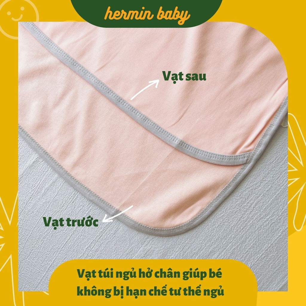 Túi ngủ trẻ em cao cấp chất cotton sợi tre - túi ngủ cho bé tránh đạp chăn, nhiễm lạnh